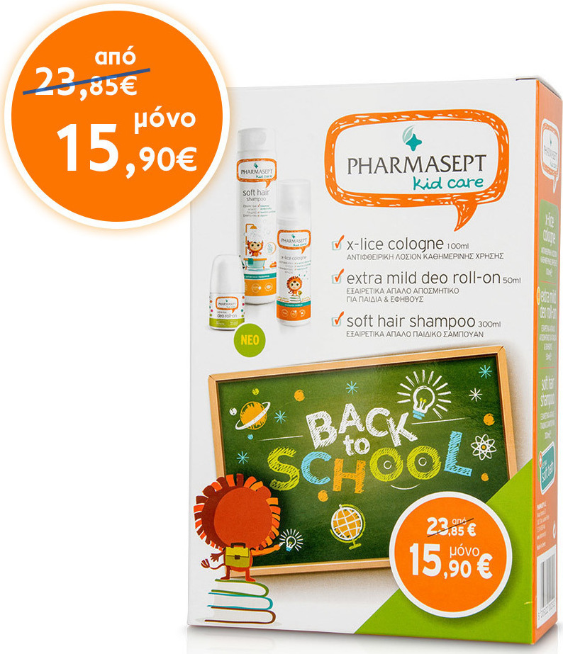 PHARMASEPT KID CARE XLice Cologne 100 ml + Extra Mild Deo RollOn 50ml