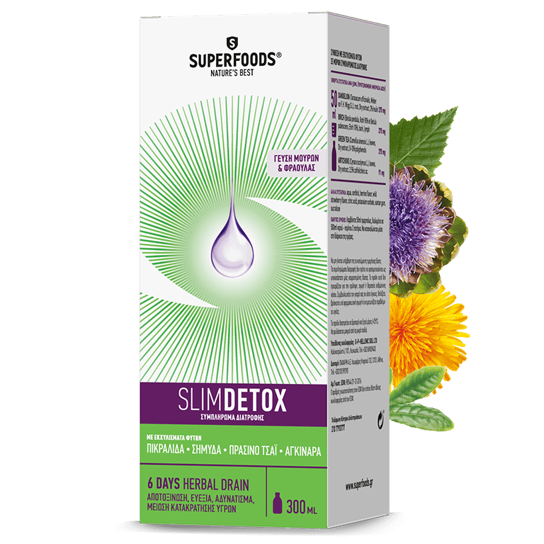 SUPERFOODS Slimdetox για Αποτοξίνωση & Αδυνάτισμα 300ml με 14.75