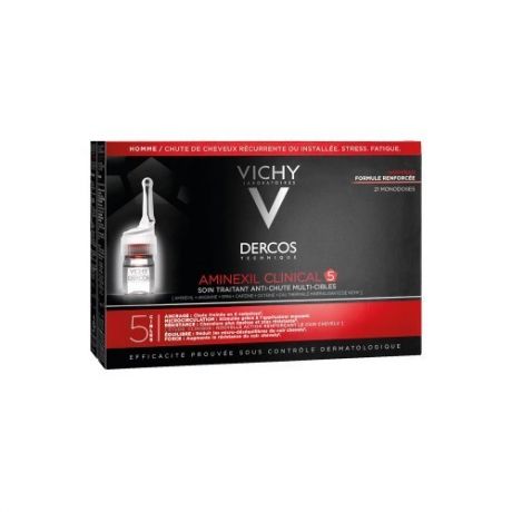 Vichy Dercos Aminexil Clinical 5 21x6ml (Αμπούλες για την Ανδρική Τριχόπτωση)