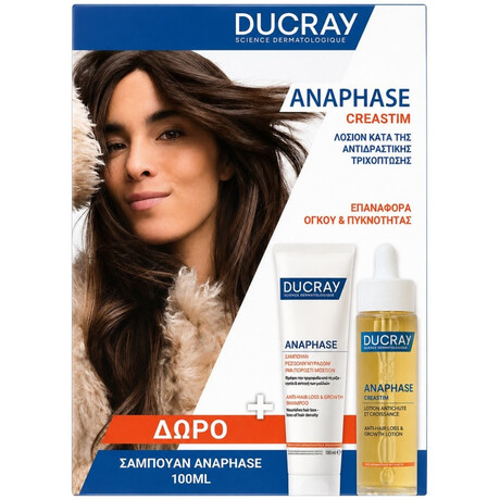 Ducray Promo Anaphase Creastim Reactiv Λοσιόν Αγωγής Κατά Της Αντιδραστικής Τριχόπτωσης & Για Την Ανάπτυξη Των Μαλλιών 60ml & Δώρο Anaphase Σαμπουάν Κατά Της Τριχόπτωσης 100ml