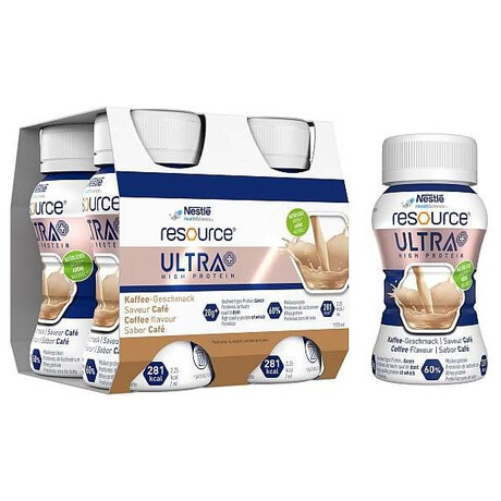 Nestlé Resource Ultra + High Protein με Γεύση Καφέ 4x200ml