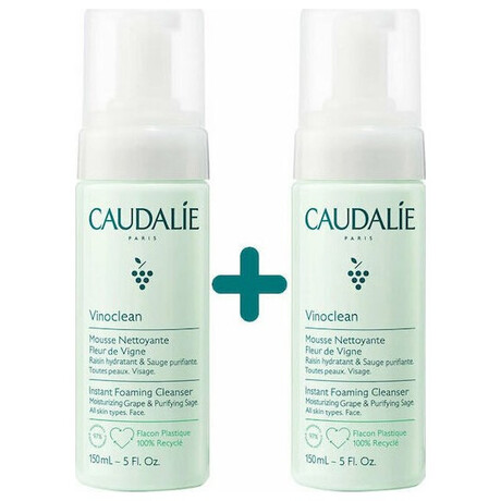 Caudalie Vinoclean Αφρός Καθαρισμού Προσώπου με Ενυδατική & Λάμψη δράση 2x150ml