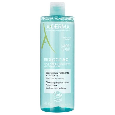 A-Derma Biology AC Micellar Water Ντεμακιγιάζ Προσώπου για Έλεγχο λιπαρότητας & Κατά των ατελειών 400ml