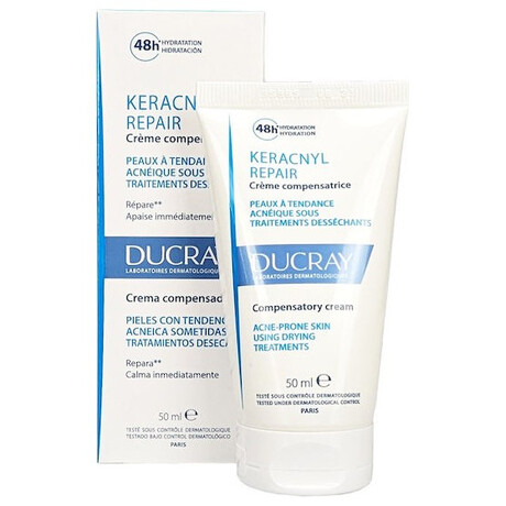 Ducray Keracnyl Repair 48ωρη Κρέμα Προσώπου κατά της Ακμής με Νιασιναμίδη 50ml