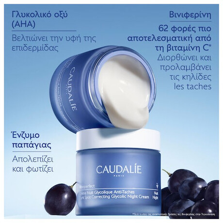 Caudalie Vinoperfect Dark Spot Glycolic Night Cream Refill Κρέμα Προσώπου Νυκτός για Αντιγήρανση, Πανάδες & Λάμψη 50ml