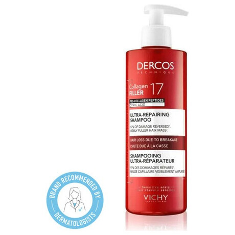 Vichy Dercos Collagen Filler Deep Repair Shampoo Against Hair Breakage 17 Volume Ml 400