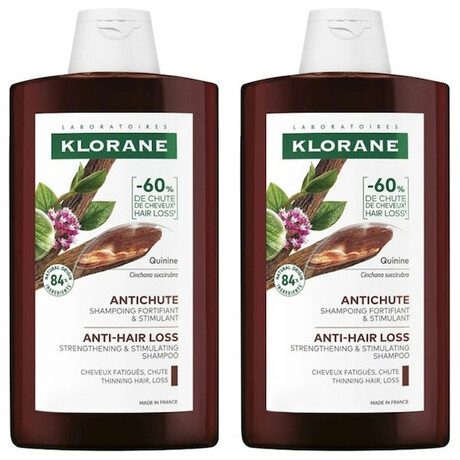 Klorane Quinine Σαμπουάν κατά της Τριχόπτωσης 2x400ml