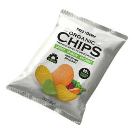 Frezyderm Organic Chips Carrot-spinach-beetroot Βιολογικό Σνακ Γεύση Καρότο Σπανάκι Παντζάρι 85g