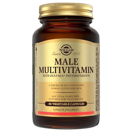 Solgar Male Multivitamin Πολυβιταμίνη για Ενέργεια, Ενίσχυση του Ανοσοποιητικού & το Νευρικό Σύστημα 60 φυτικές κάψουλες