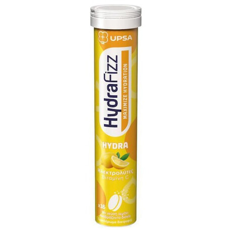 Upsa Hydrafizz Hydra 16 Αναβράζοντα Δισκία Γεύση Λεμόνι