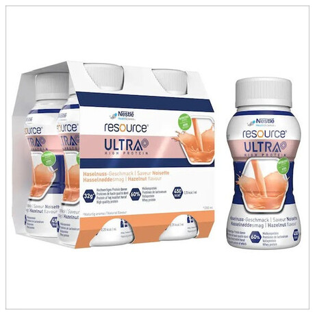 Nestlé Resource Ultra + High Protein με Γεύση Φουντούκι 4x200ml