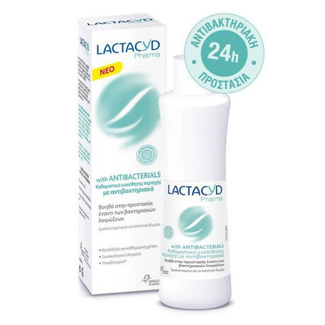 Omega Pharma LACTACYD Antibacterial Intimate Wash - Καθαριστικό ευαίσθητης περιοχής με αντιβακτηριακά 250ml