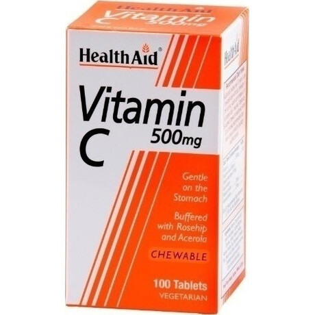 HEALTH AID VIT-C 500mg (μασώμεvη) 100tabs -economy