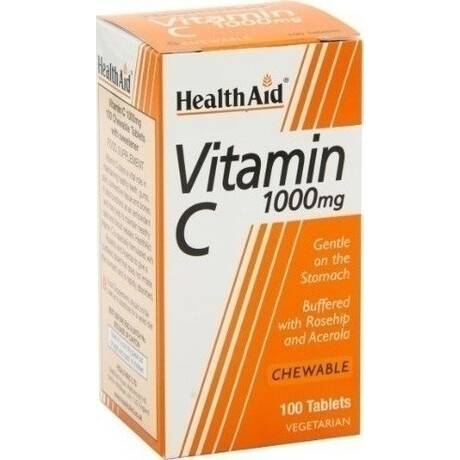 HEALTH AID VIT-C 1gr (μασώμενη) 100tabs -economy