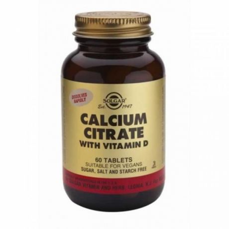 SOLGAR Calcium Citrate 250mg with D Tabs 60s